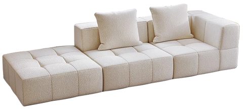 Aurora Marshmallow Compress Sofa (K-12) — 2 seats + single armrest + footstool