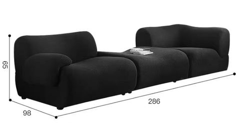 Aurora Lemi Deep-Seat Compress Sofa (K-14) — Double armrest and foot pedal